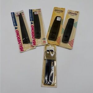 Vintage Comb Lot Goody HeadStrong Grants Unbreakable Hard Rubber Black Sealed